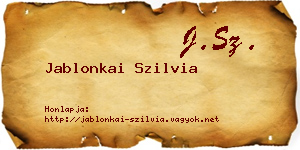 Jablonkai Szilvia névjegykártya
