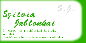 szilvia jablonkai business card